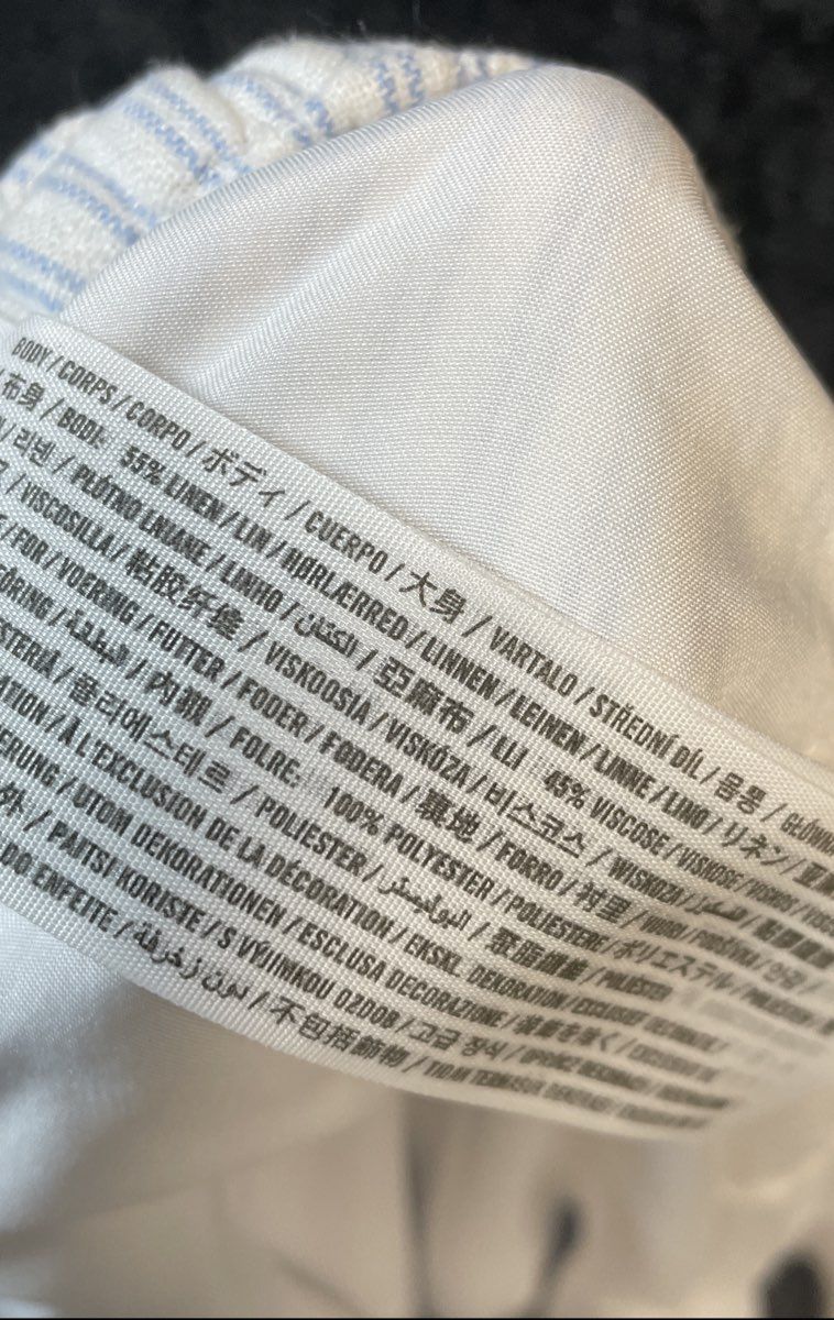 Hollister Women's Blue White Striped Linen Blend Wide Leg Lined Pants Sz S
