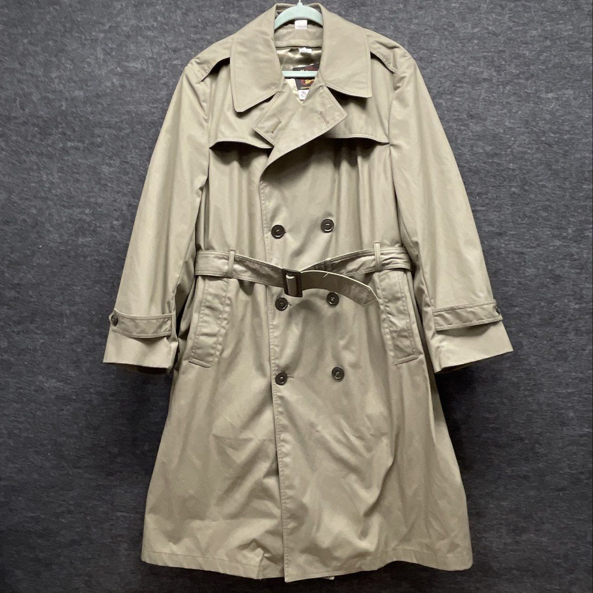 The Marine Shop Men's Khaki USMC Approved All-Weather Trench Coat Sz 44R