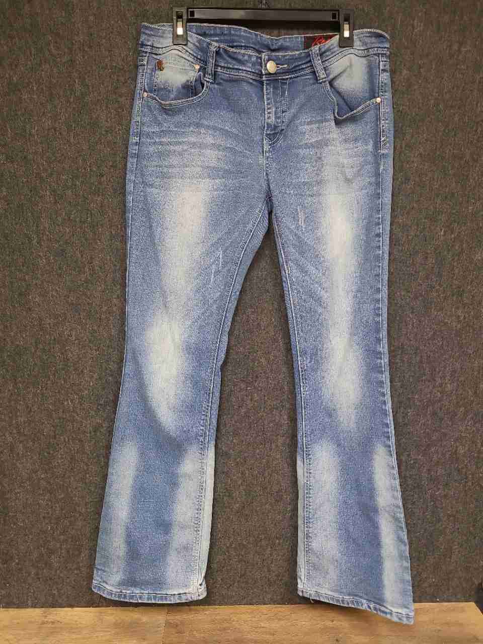 Rose Royce Red Label Women's Metro Blue Faded Bootcut Stretch Jeans Sz 13/14