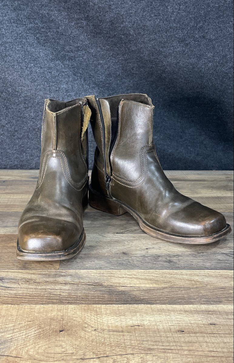 Sureway Antiquity 708 Brown Leather EH Side Zip Work Boots Men's Size 10