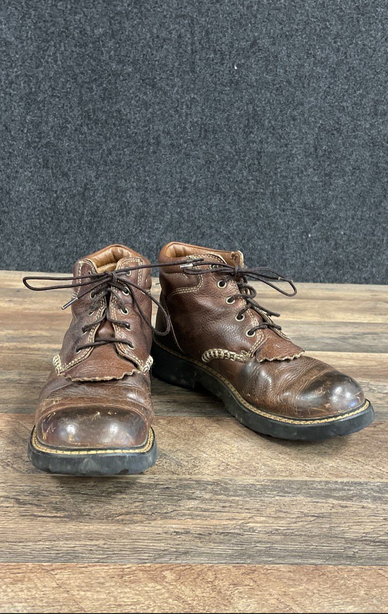 Ariat Canyon Brown Leather Lace-Up Ankle Barn Boots Women's Size 8.5 B