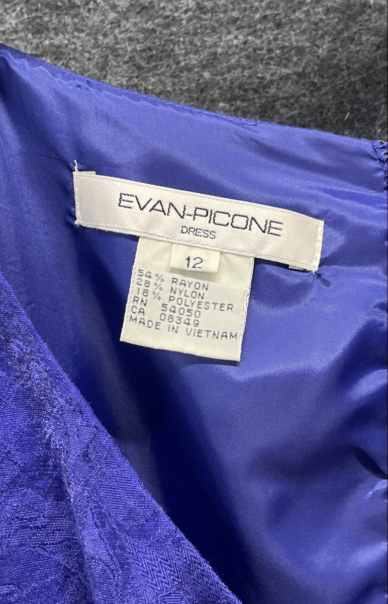 Evan-Picone Women's Sapphire Purple Ruched Sleeveless Textured Dress Sz 12 NWT