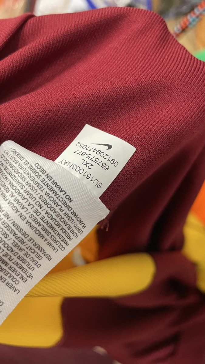 Nike Men's Washington Redskins Polo Shirt Burgundy Gold Dri-FIT Training Sz XXL