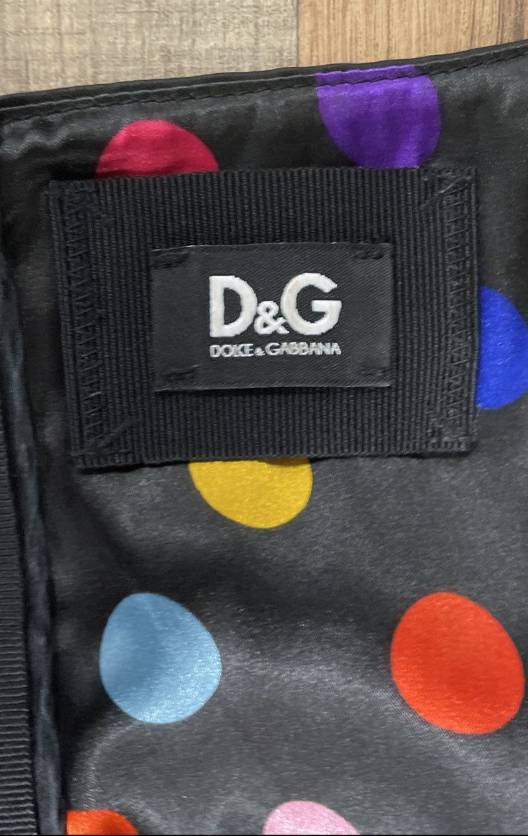 Vintage Y2K D&G Dolce & Gabbana Women's Black Mini Dress Polka Dot Lining Sz 42