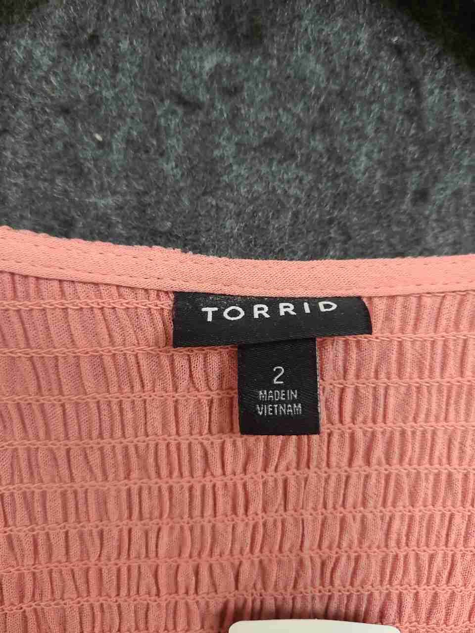 Torrid Women's Pink Long Sleeve Crinkle Babydoll Blouse Size 2X NWT