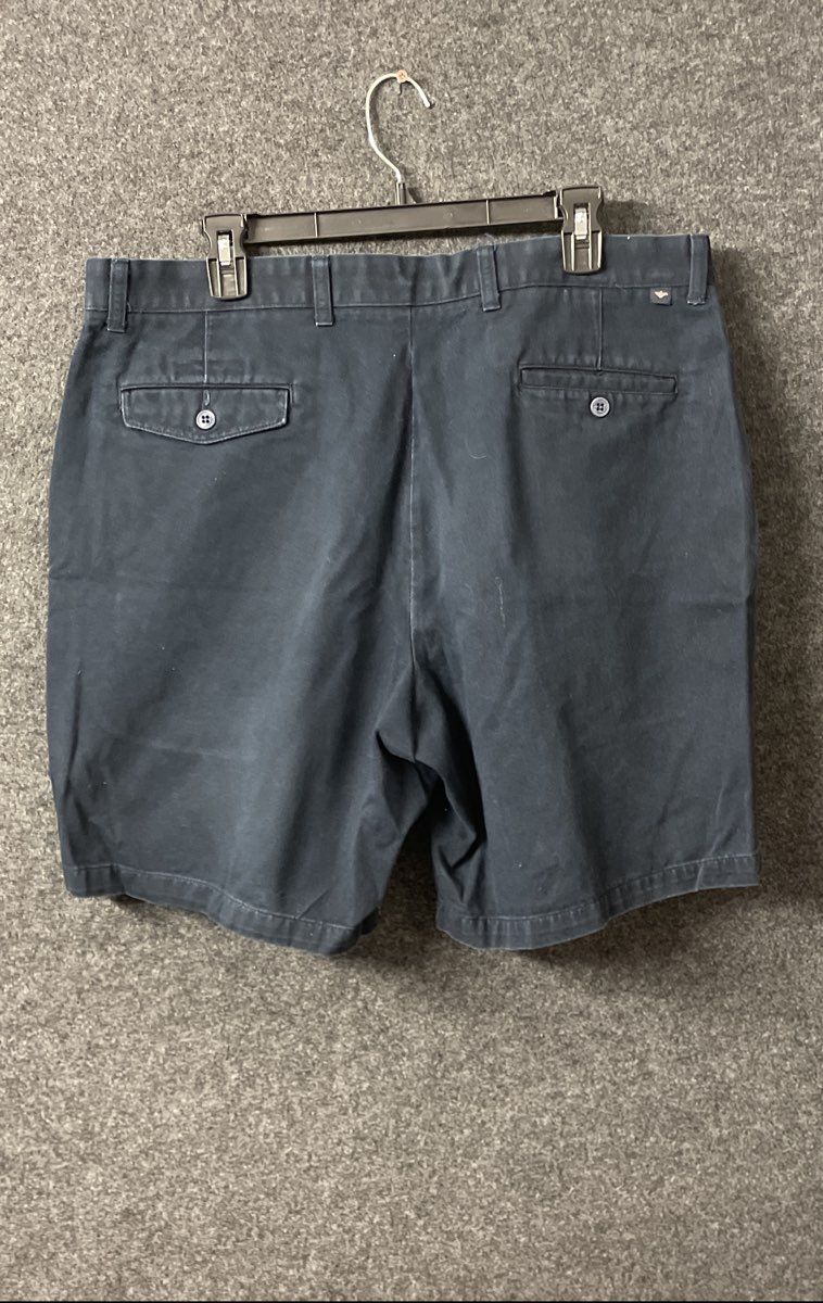 Dockers Men's Navy Blue Chino Shorts Flat Front Cotton W38