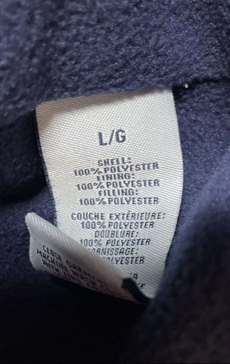 Whales Tail Men's Blue Puffer Jacket Hooded Full Zip Fleece Lined Sz L