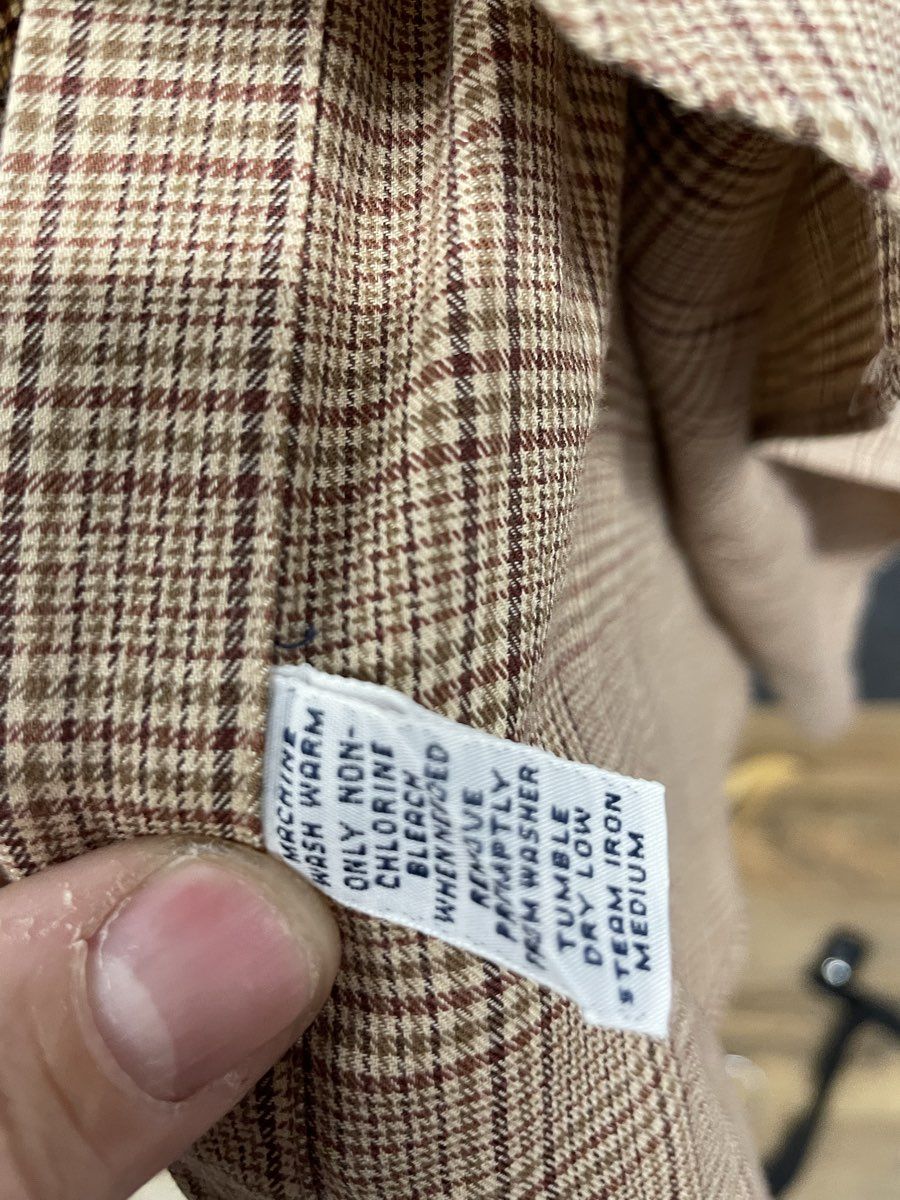 Vintage 90s Polo Ralph Lauren Men's Blake Brown Plaid Cotton Shirt Sz L