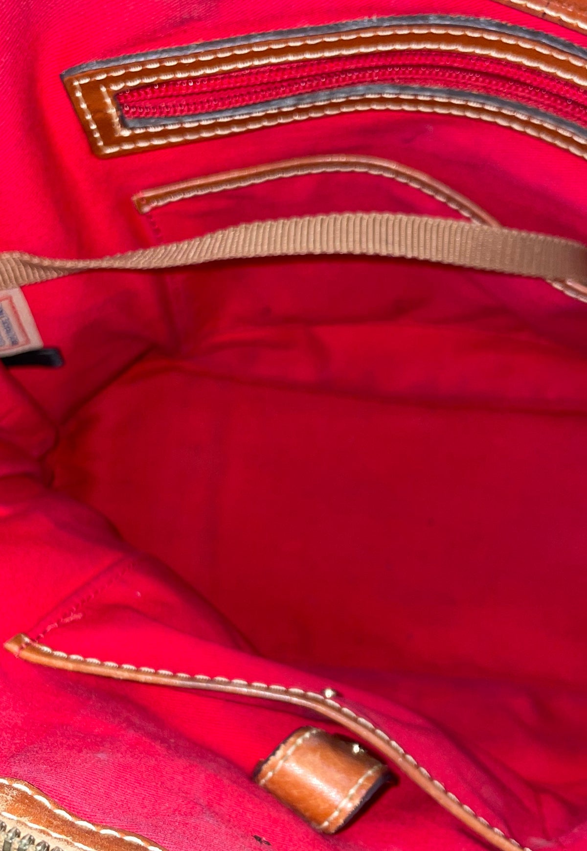 Dooney & Bourke Pink Pebbled Leather Zip Zip Satchel Handbag Gold Hardware