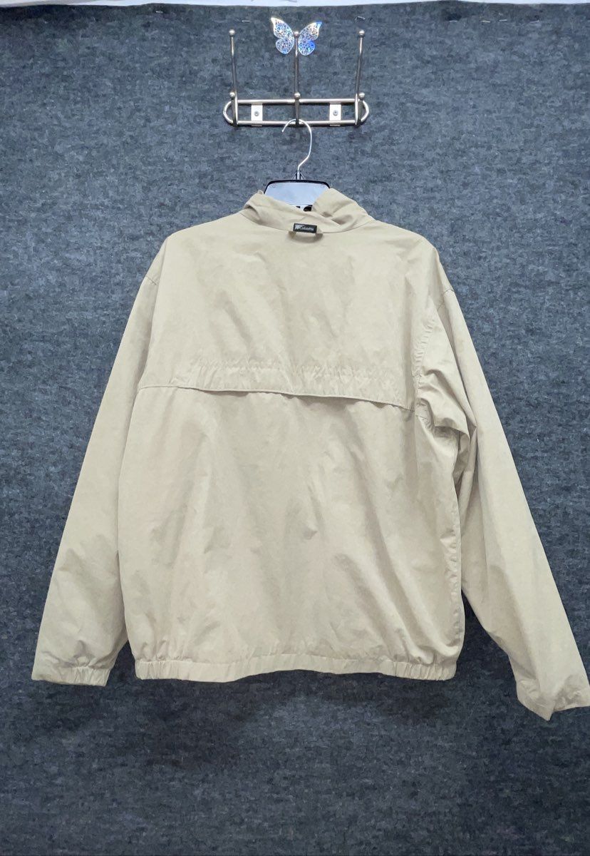 Columbia Men's Full Zip Vented Windbreaker Jacket Olive Khaki Mesh Lined Sz L