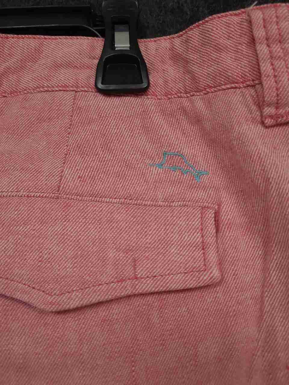 Tommy Bahama Men's Pink Linen Blend Flat Front Flap Pocket Shorts Size 42