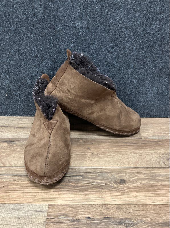 LL Bean Wicked Good Slipper Boots Brown Shearling Lined Women's Size 8