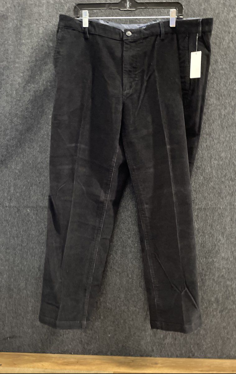 Izod Men's Tailgate Stretch Corduroy Pants Black Straight Fit 40x30 NWT