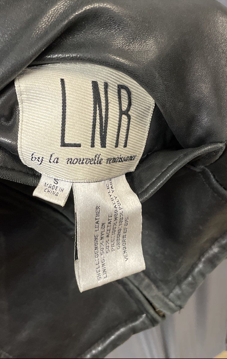 LNR La Nouvelle Renaissance Black Reversible Leather Faux Fur Jacket Sz S