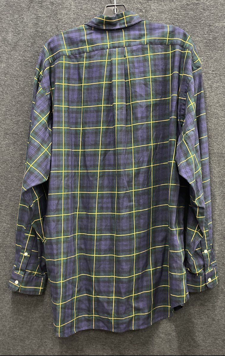 Ralph Lauren Men's Blake Button Down Shirt Navy Green Yellow Plaid Cotton XL