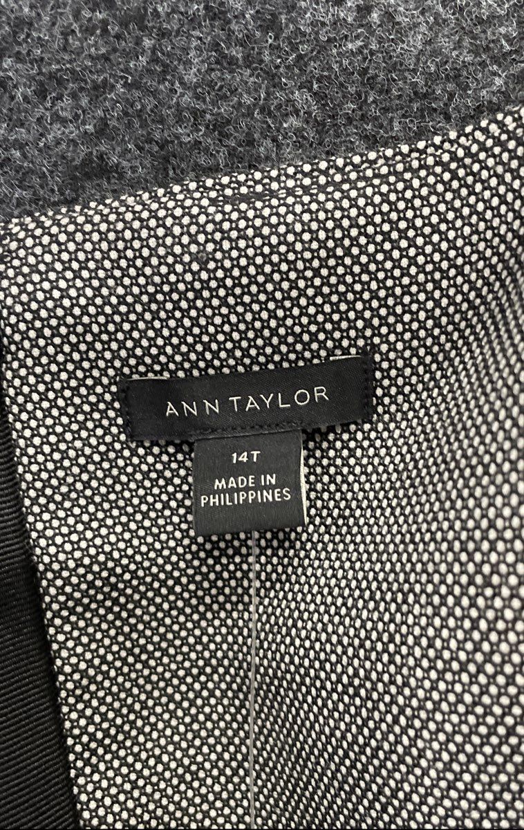 Ann Taylor Women's Grey Micro Pattern Sleeveless Sheath Dress Sz 14T NWT