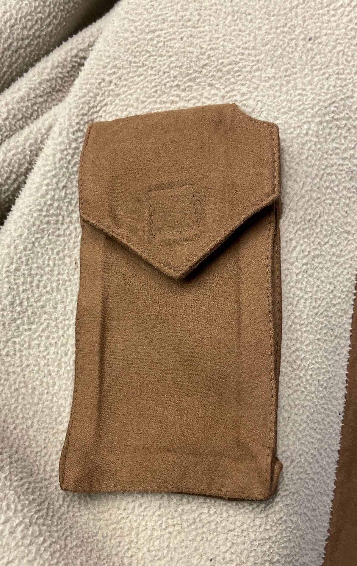 Vintage 90s John Henry Fleece Lined Faux Suede Bomber Jacket Brown Sz M