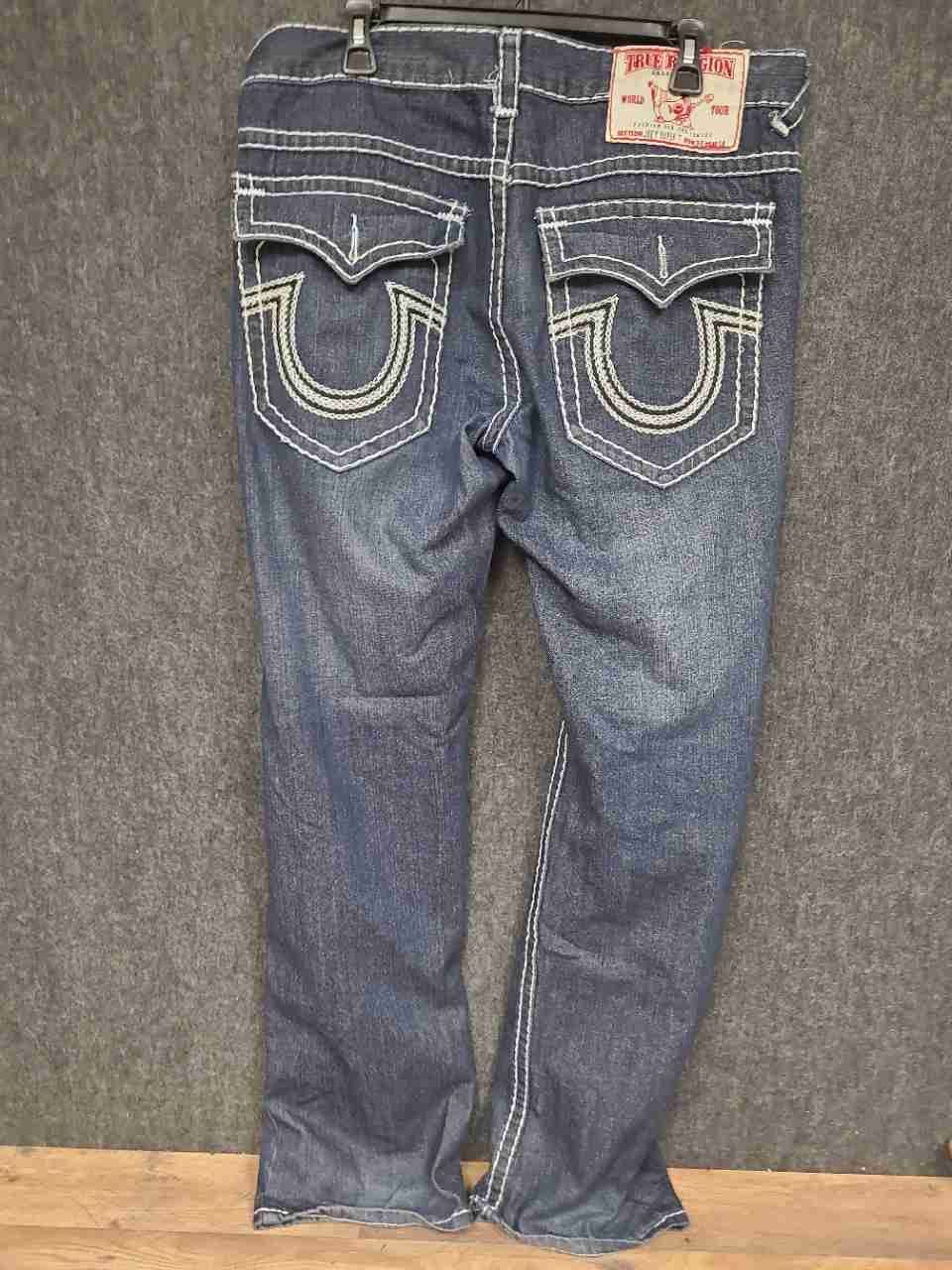 Vintage Y2K True Religion Men's Joey Super T Jeans Blue Flare Sz 36