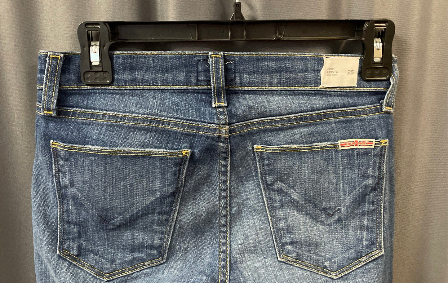 Hudson Women's Blue Krista Super Skinny Crop Distressed Ripped Jeans Sz 25