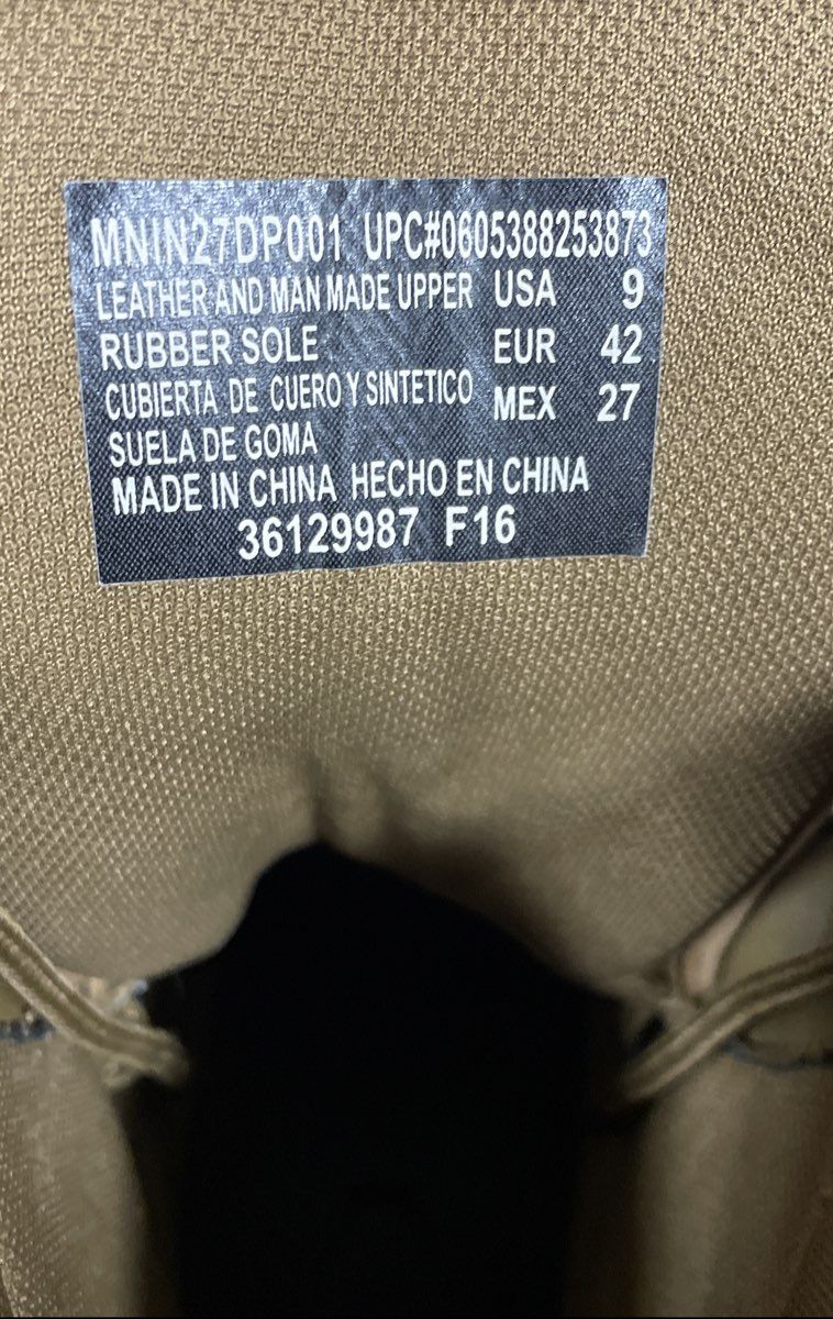 Interceptor MNIN27DP001 Coyote Tan Tactical Work Boots Men's Size 9