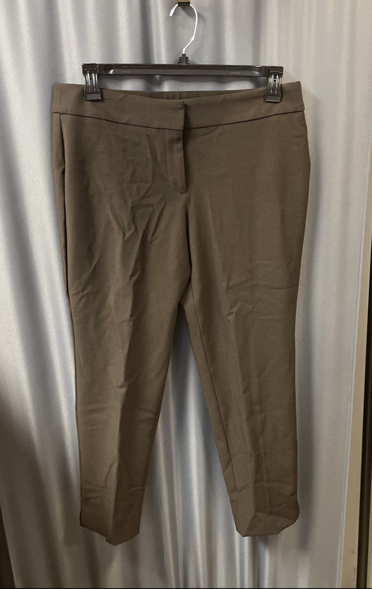 Talbots Women's Signature Brown Tapered Pants Stretch Blend Size 12P NWT