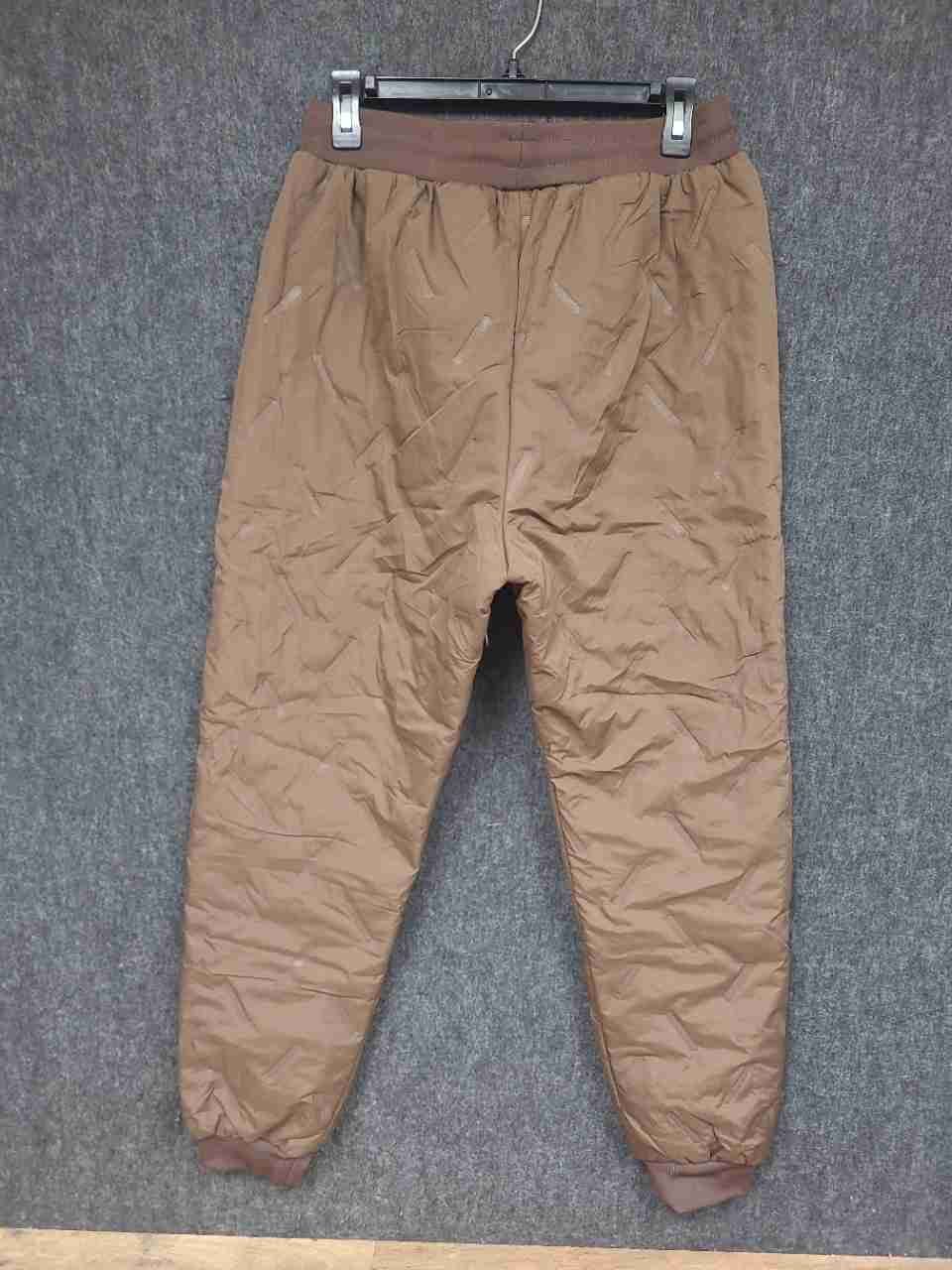 New Sport Men's Brown Quilted Fleece Lined Jogger Puffer Pants Size M
