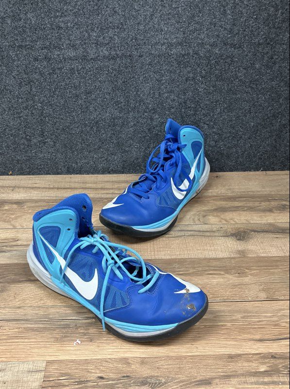 Nike Prime Hype DF Blue Cyan White Basketball Sneakers Men's Size 12