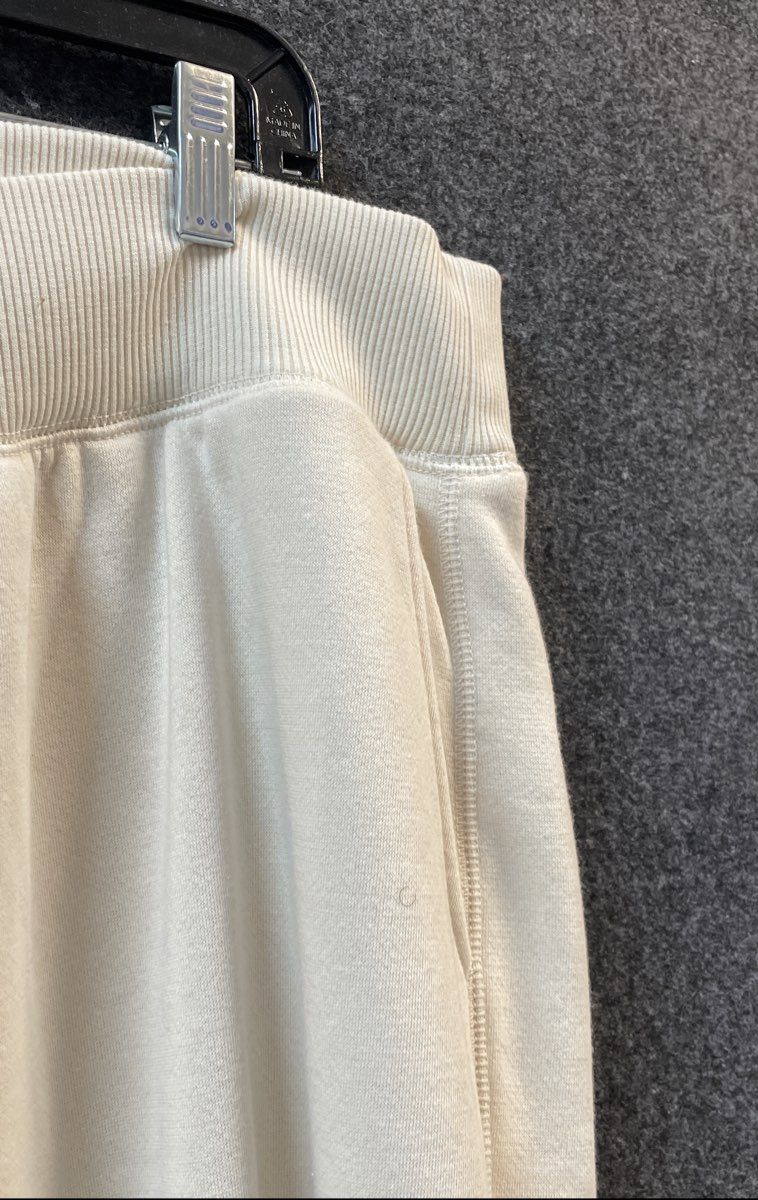 Aerie Women's White Wide Leg Sweatpants Textured Side Stripe XL Long NWT