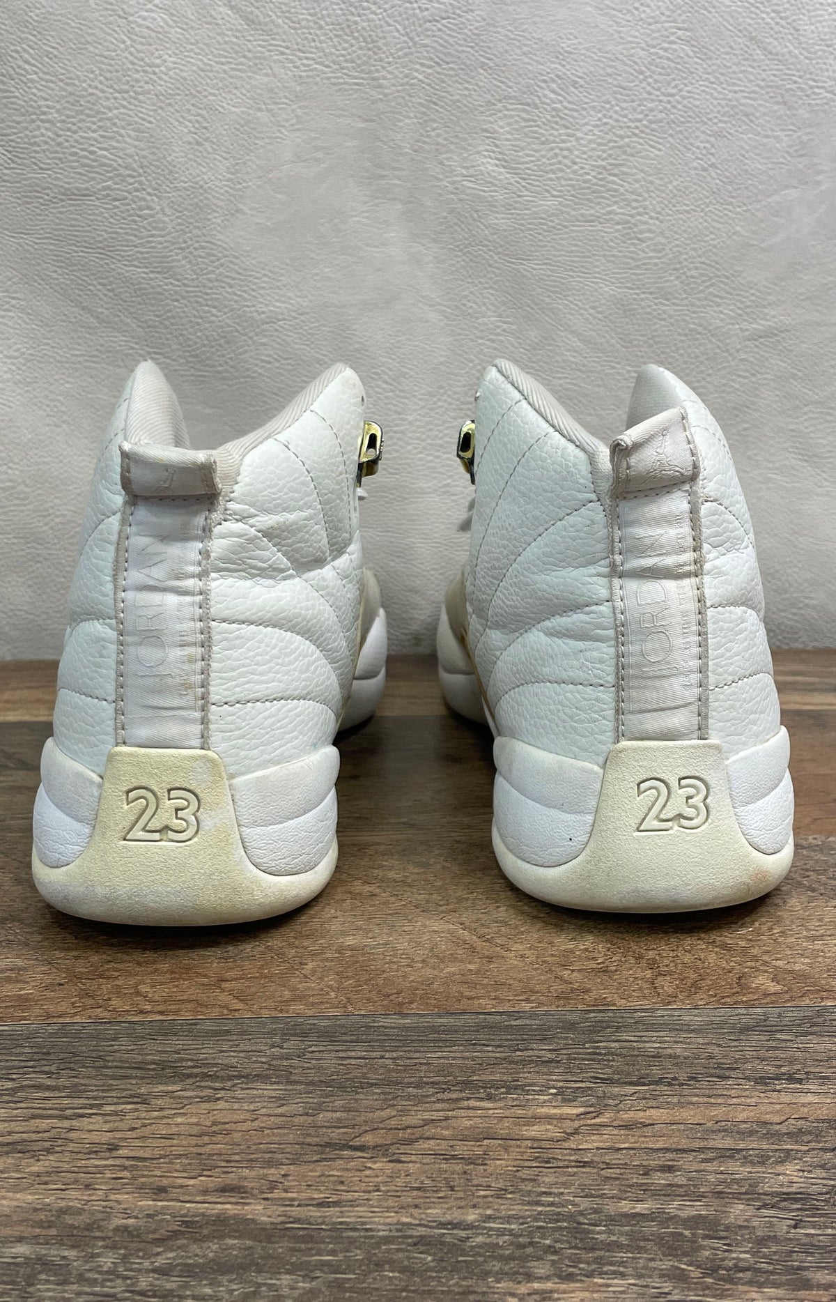 Nike Air Jordan 12 Retro OVO White Metallic Gold Sneakers Men's Size 10