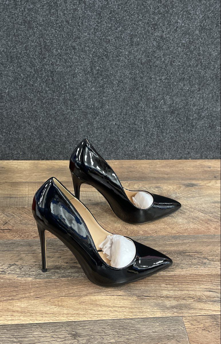 Coleter Black Patent Pointed Toe Stiletto Pumps DS Size Unmarked