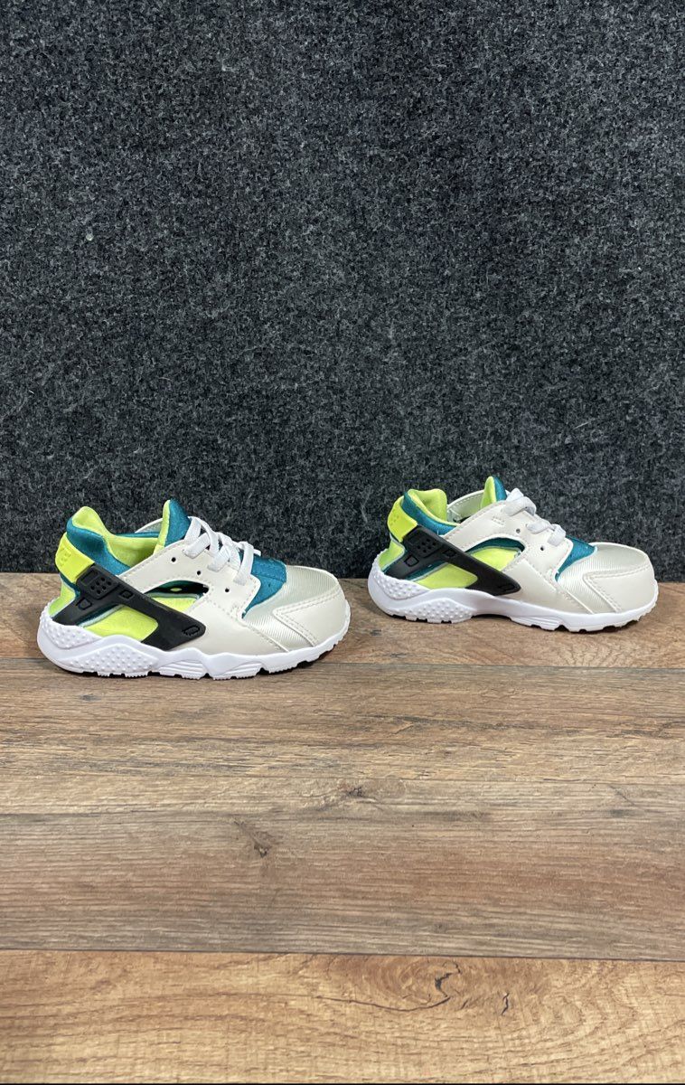Nike Air Huarache Run White Teal Lime Green Toddler Sneakers Size 7C