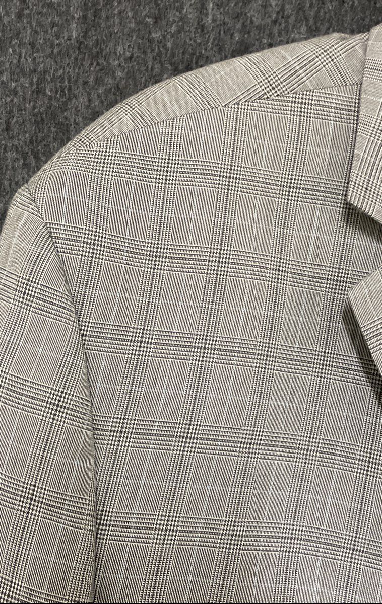 Perry Ellis Portfolio Men's Gray Glen Plaid Modern Fit 2-Button Blazer 48R