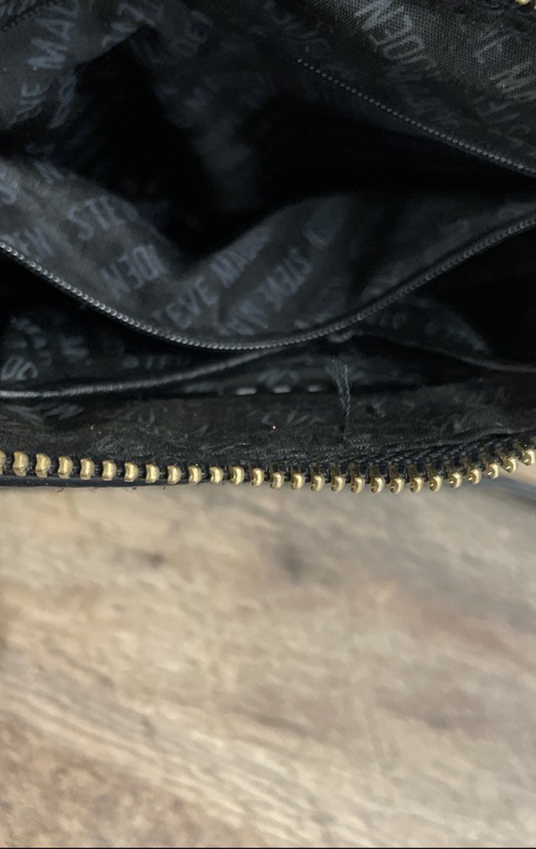 Steve Madden Black Embossed Logo Crossbody Handbag Purse Lot of 2