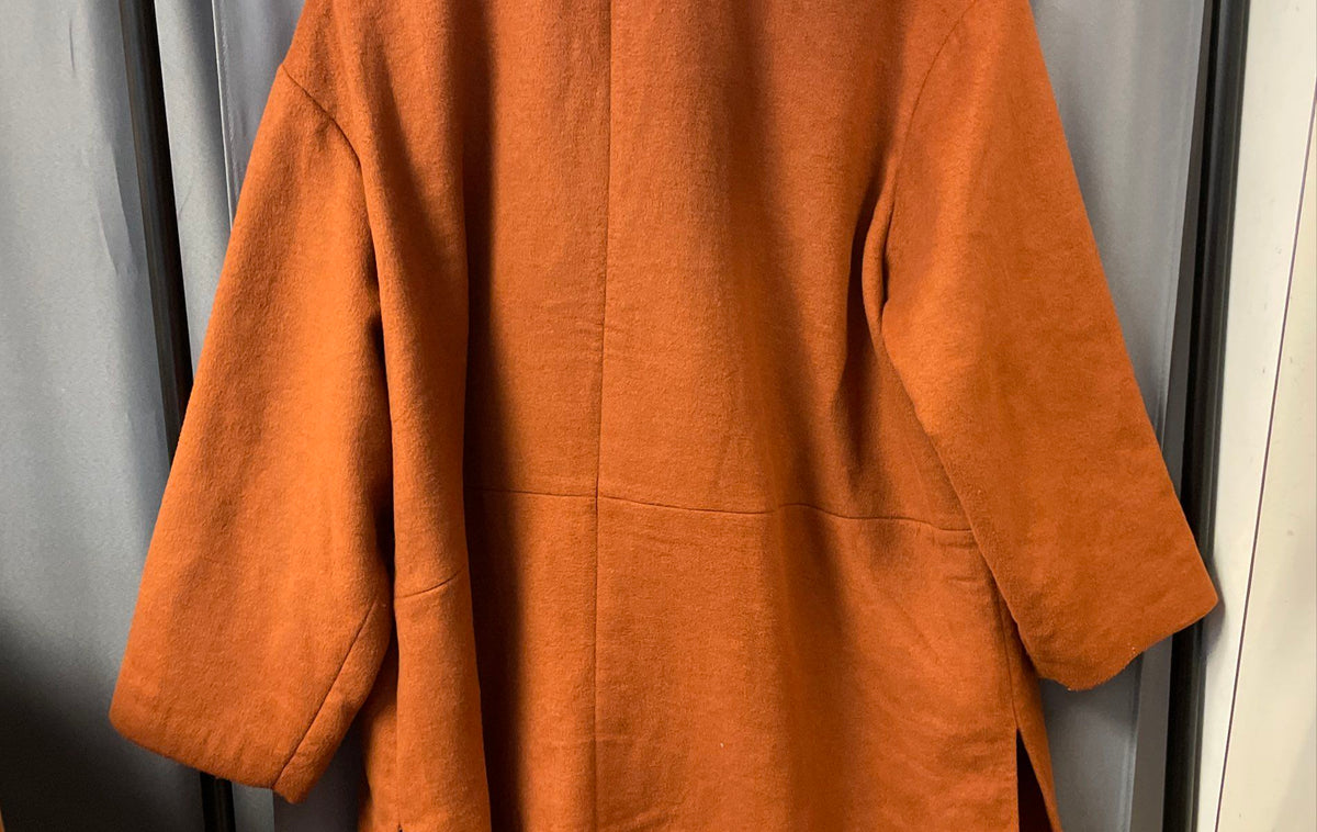 Lane Bryant Women's Rust Wool Blend Open Front Coat Oversized Sz 28