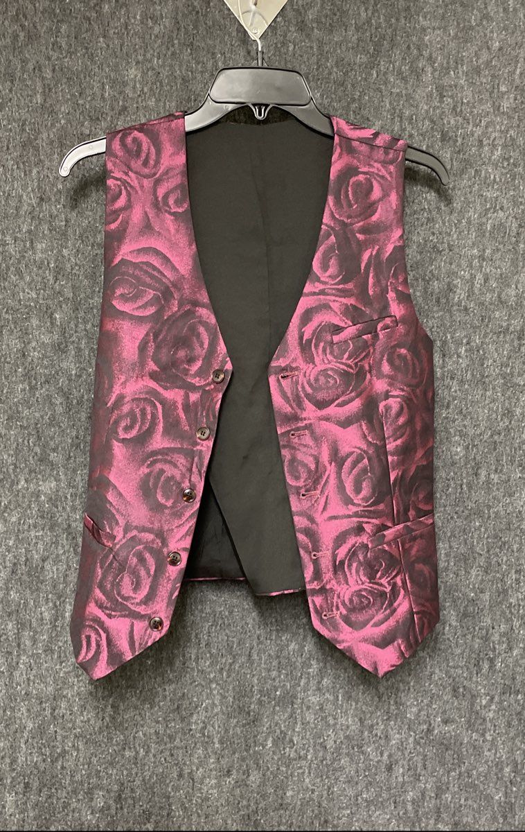 Lanifigio di Egod Men's 3-Piece Suit Maroon Rose Floral Jacquard 48 38