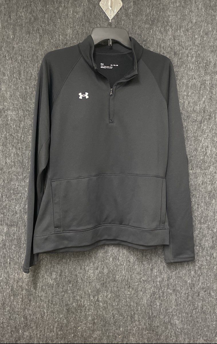 Under Armour Men's Black Armour Fleece 1/4 Zip Pullover Kangaroo Pocket Sz XL