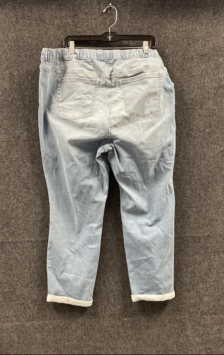 Torrid Women's Salt Marsh Blue Pull On Boyfriend Jeans Elastic Waist NWT Sz 3R
