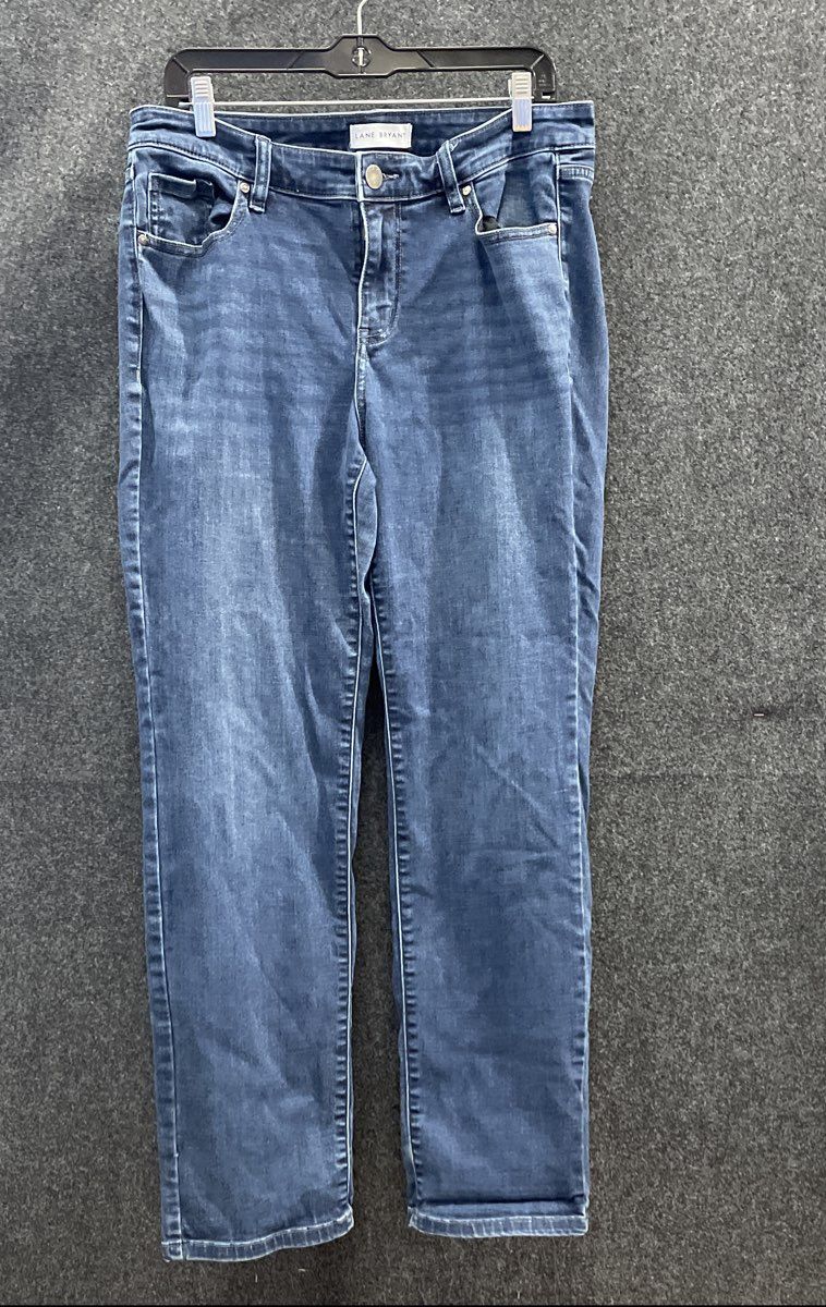 Lane Bryant Women's Blue Medium Wash Straight Leg Repreve Stretch Jeans Sz 12