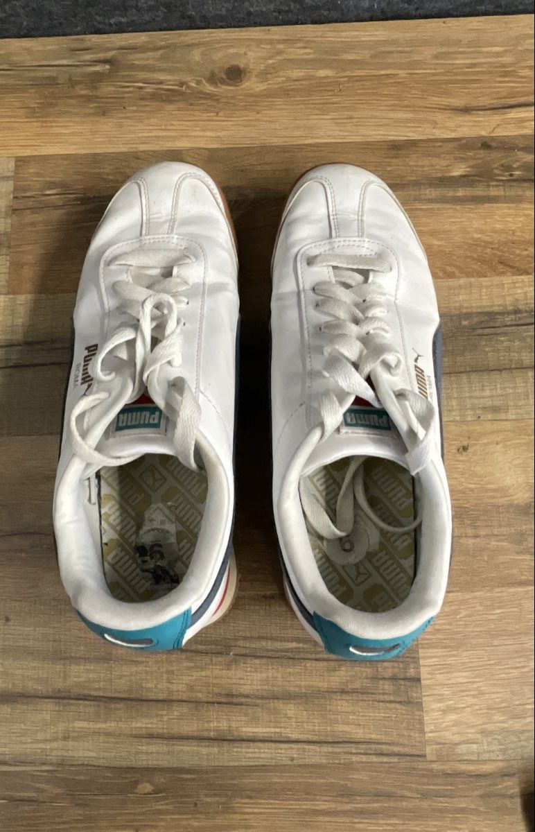 Puma Roma Basic White Blue Red Gum Men's Lifestyle Sneakers Size 9