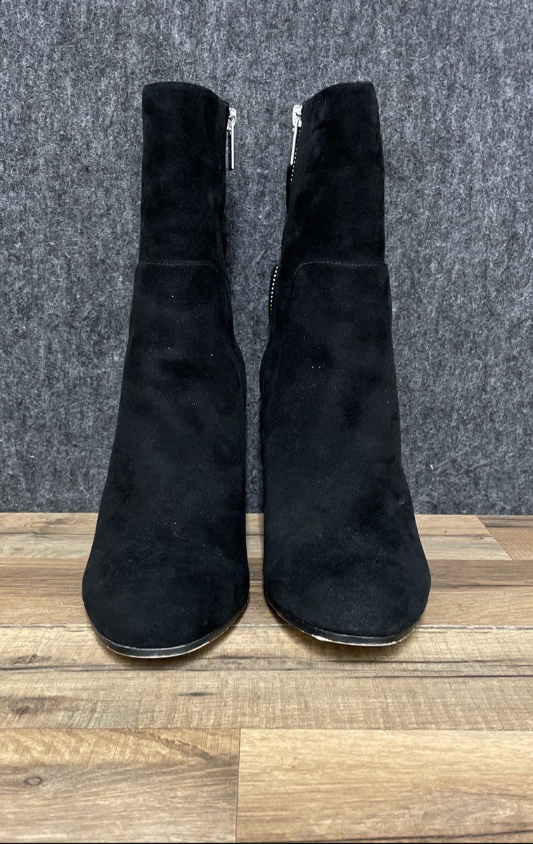 Michael Kors Black Suede Block Heel Chain Detail Ankle Booties Size 10