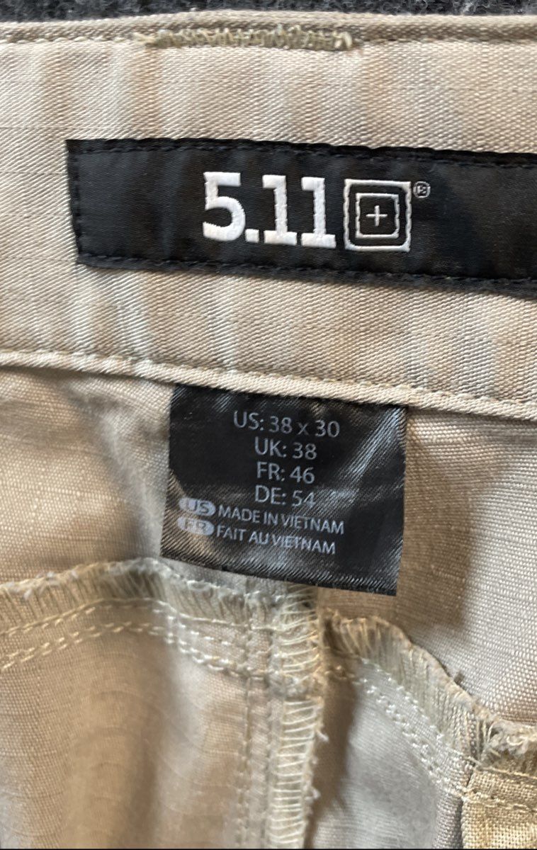 5.11 Tactical Men's Khaki Multi-Pocket Ripstop Cargo Pants Sz 38x30