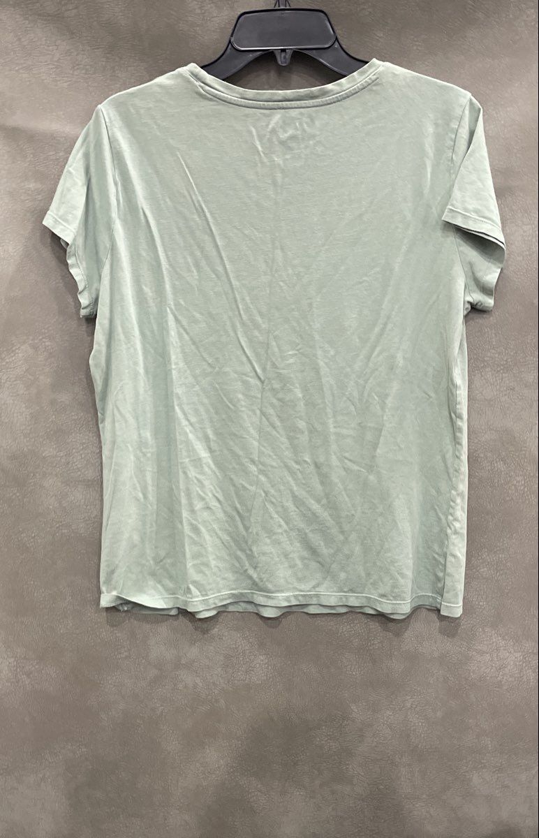 Calvin Klein Jeans Women's Sage Green Distressed Logo Glitter T-Shirt Sz XL