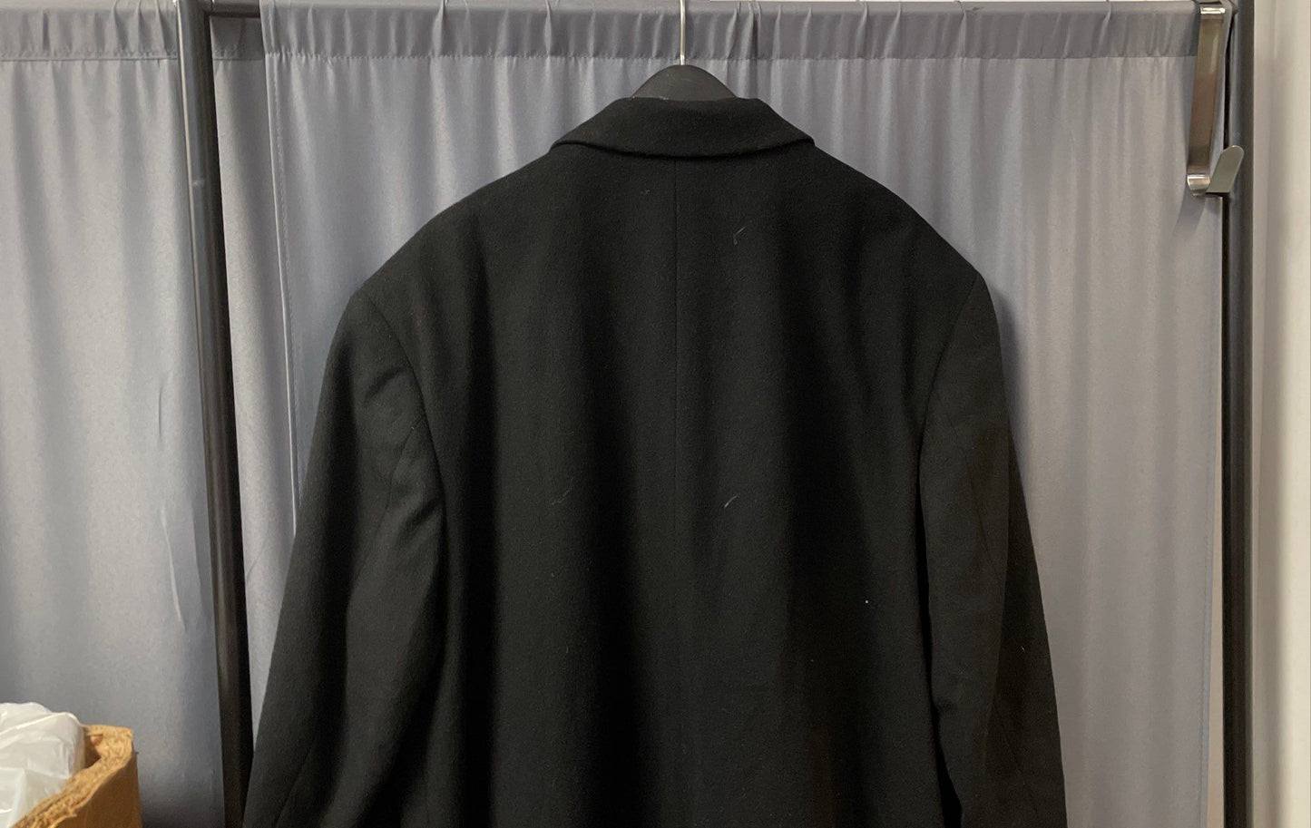 Vintage 90s Chereskin Men's Black Cashmere Double Breasted Overcoat Sz 44R