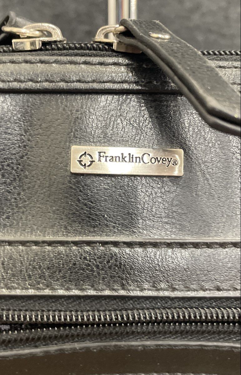 Franklin Covey Black Professional Laptop Briefcase Tote Shoulder Bag Office