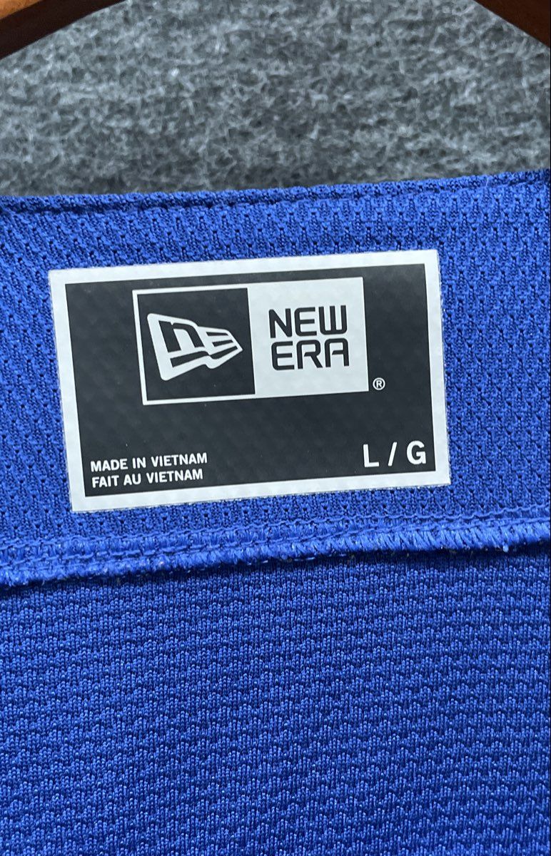 New Era Men's King George KG Royal Blue Baseball Jersey Button Up Sz L