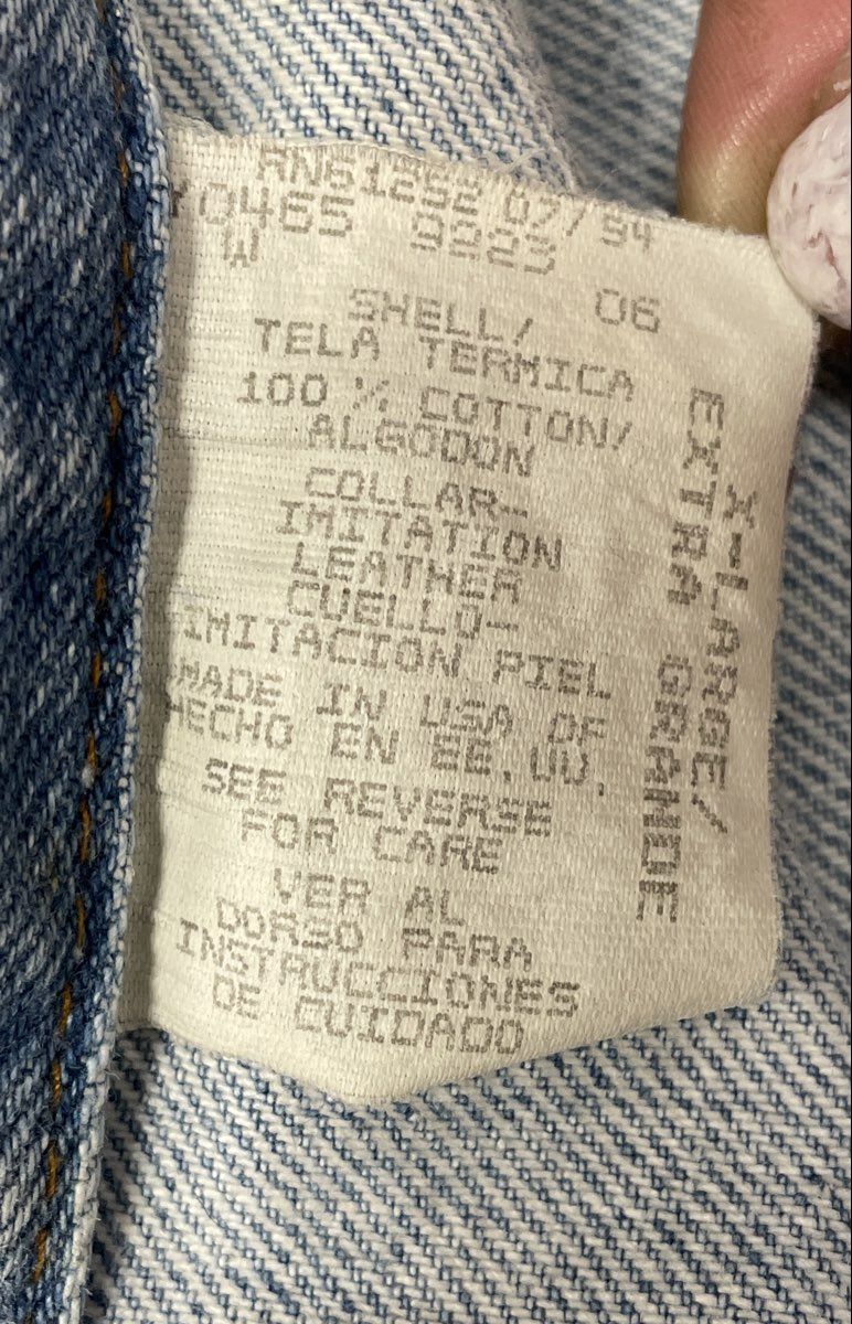Arizona Jean Company Men's Vintage 90s Light Wash Denim Jacket Faux Collar XL