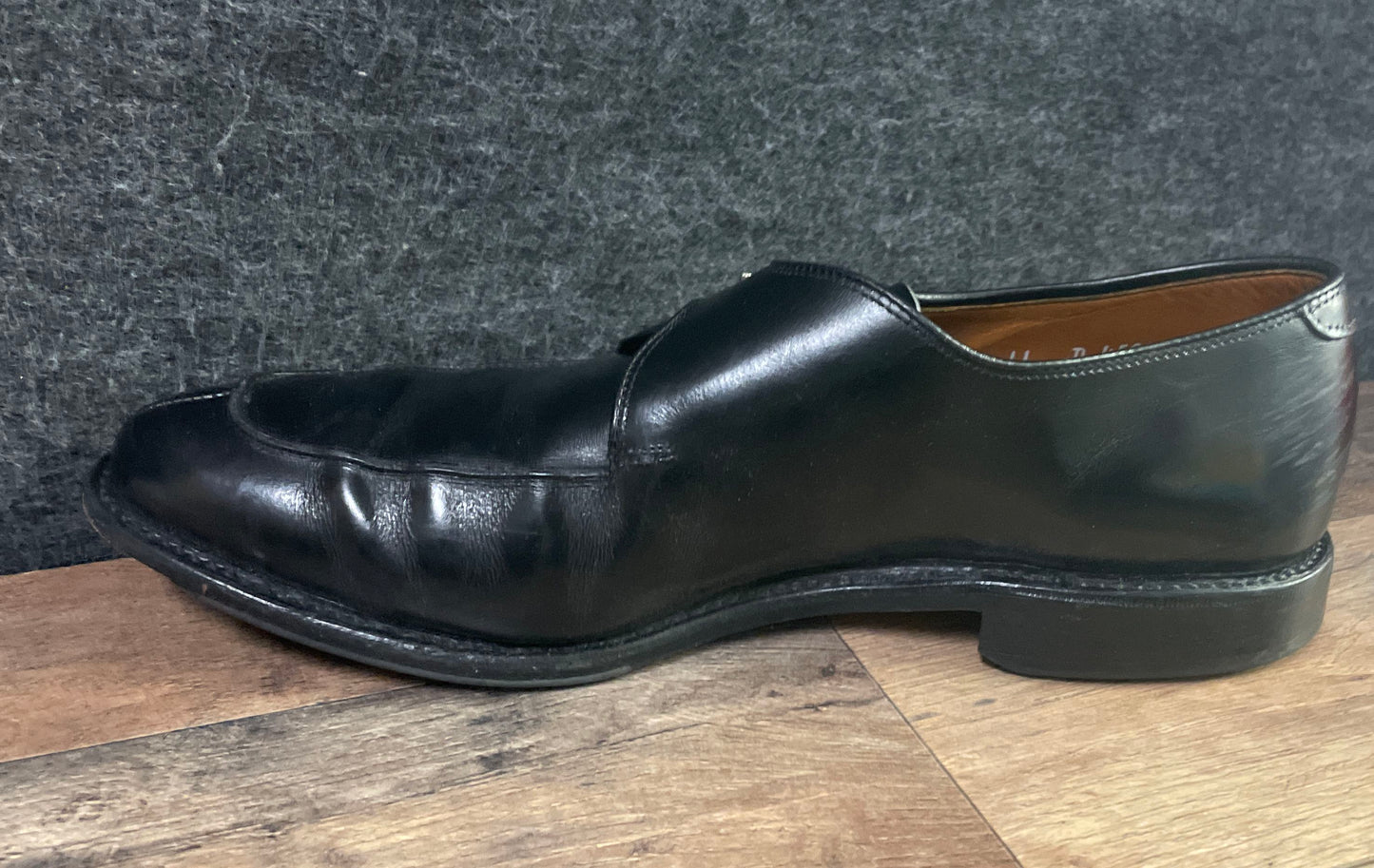 Allen Edmonds Fairfield Black Leather Single Monk Strap Apron Toe Shoes Size 11D