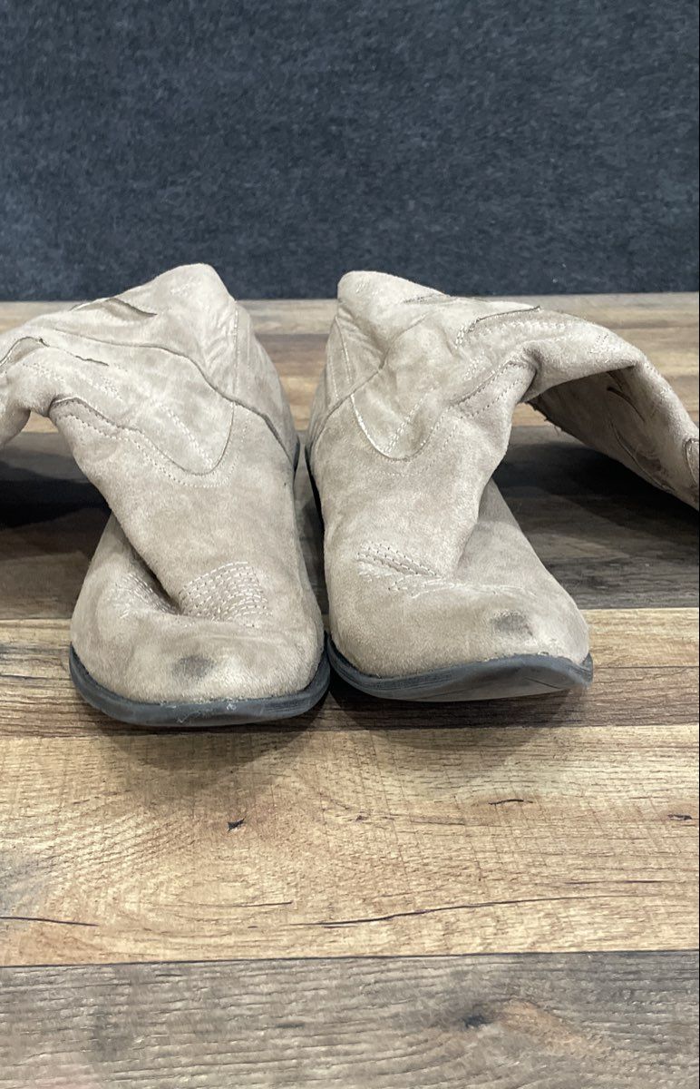 Coconuts Bandit Grey Textile Suede Western Cowboy Boots Women's Size 8M