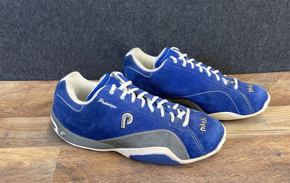 Piloti Prototipo Blue Suede Leather Driving Shoes Sneakers Men's Size 6 EU 38