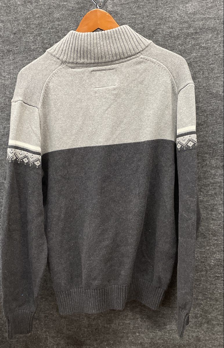 Weatherproof Vintage Men's Gray Fair Isle 1/4 Zip Holiday Sweater Size M NWT